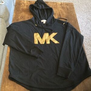 Michael Michael Kors black hoodie gold logo size M . Pre owned condition